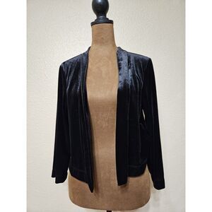 Ronni Nicole Women’s Black Velvet Open Front Bolero Jacket Size M